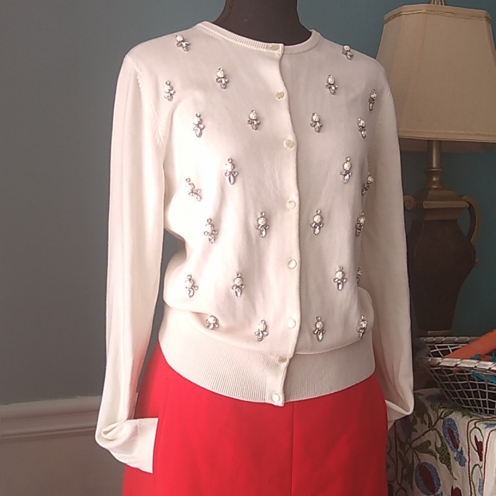 Ann Taylor, white bling sweater